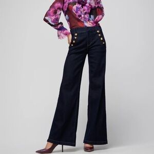 WHBM High-Rise Mariner Wide Leg Jeans Size 6 Regular NWOT